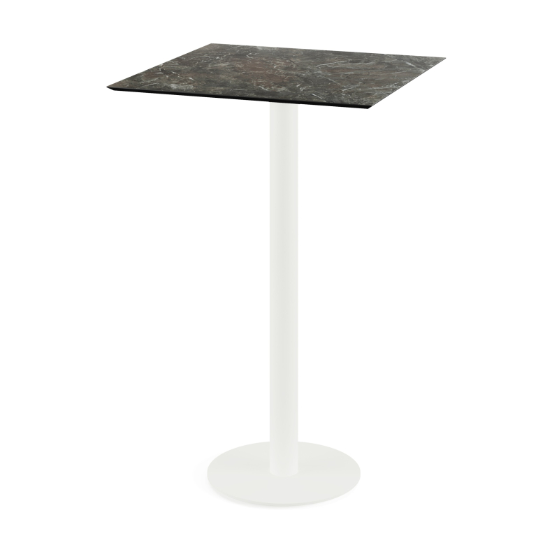 Urban staantafel met wit onderstel + HPL Galaxy Marble blad 70x70 cm - Set van - VEBA - 130051577