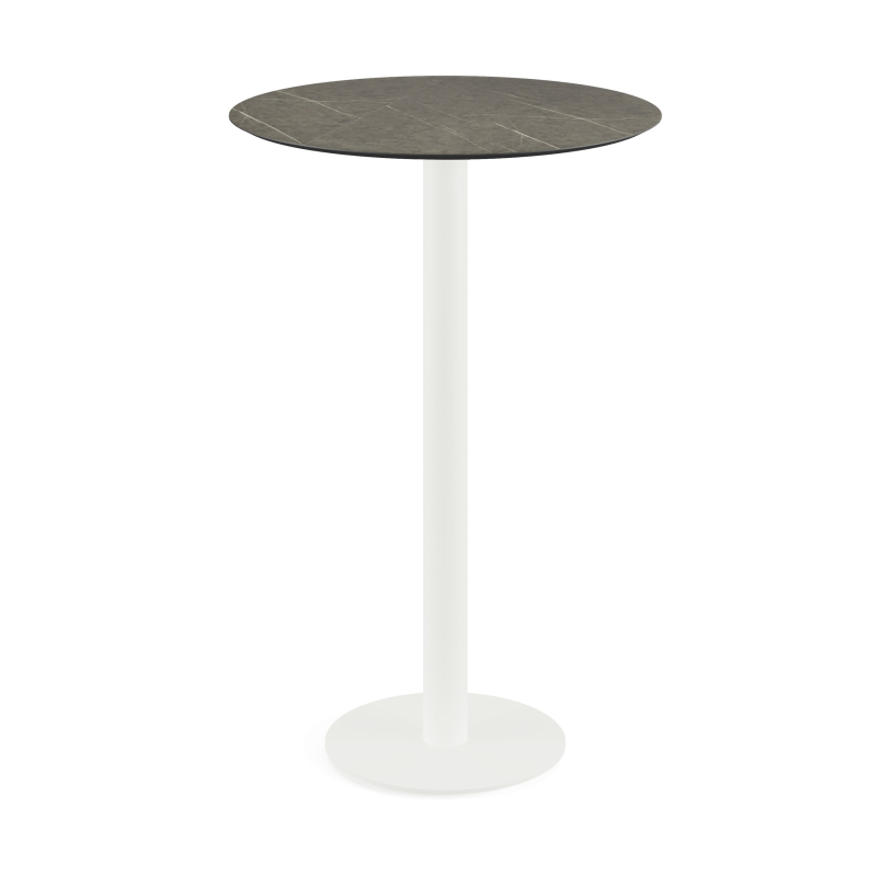 Urban staantafel met wit onderstel + HPL blad Midnight Marble &Oslash;70 cm - Set van - VEBA - 130051670