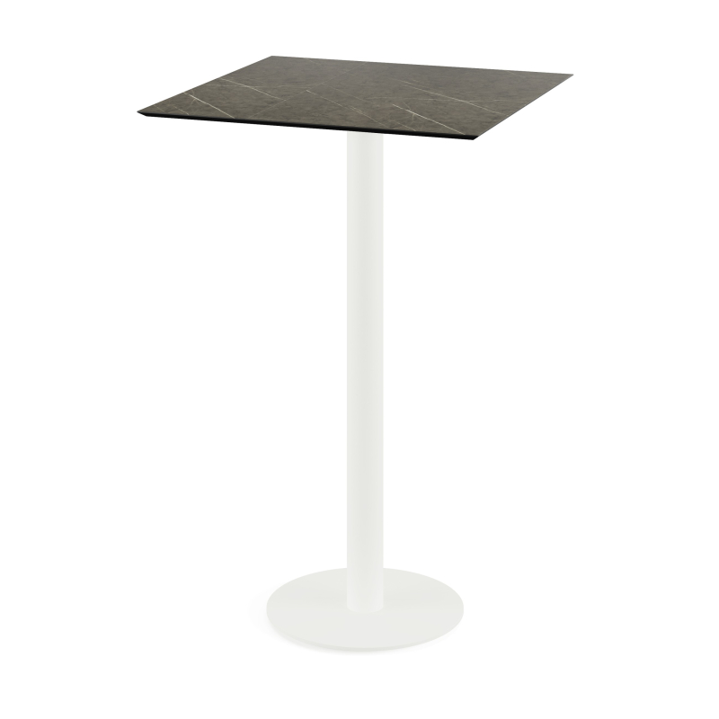 Urban staantafel met wit onderstel + HPL Midnight Marble blad 70x70 cm - Set van - VEBA - 130051677