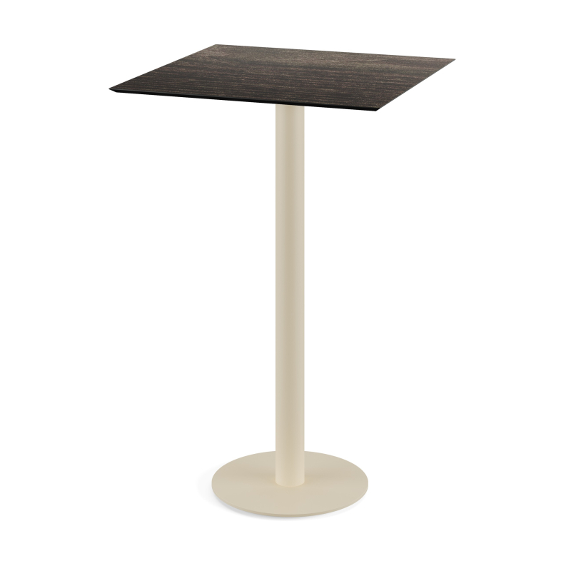 Urban staantafel met zandkleurige voet + HPL Riverwashed Wood blad 70x70 cm - Set van - VEBA - 130061477