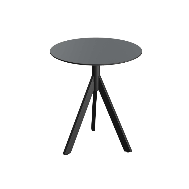 Infinity Tripod bistro tafel met zwart onderstel + zwart HPL blad &Oslash;70 cm - Set van - VEBA - 140011070