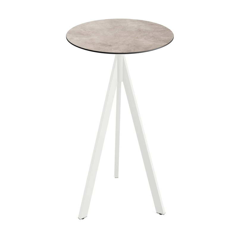 Infinity Tripod staantafel met wit onderstel + HPL blad Moonstone &Oslash;70 cm - Set van - VEBA - 140051370