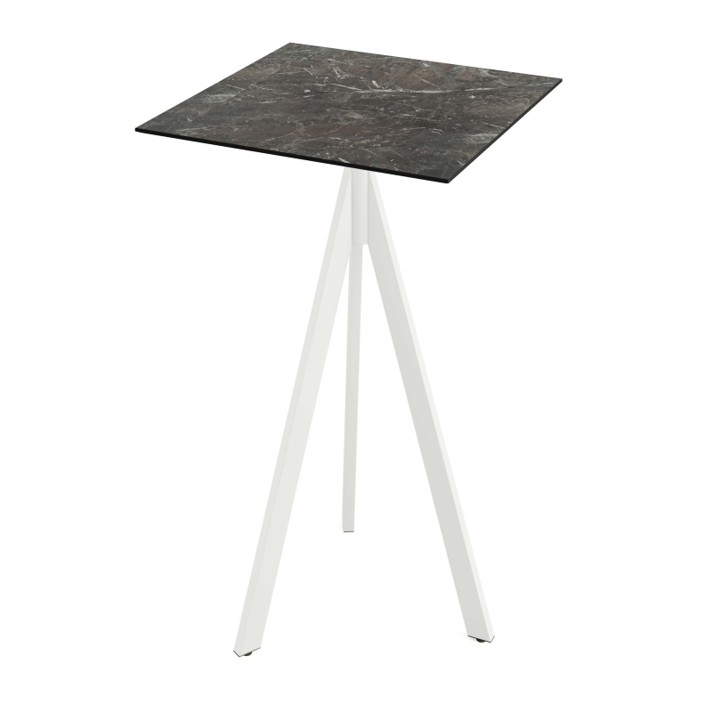 Infinity Tripod staatafel met wit onderstel + HPL Galaxy Marble blad 70x70 cm - Set van - VEBA - 140051577