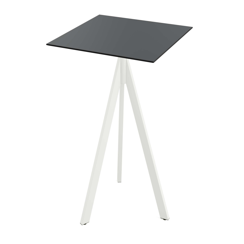 Infinity Tripod staande tafel met wit onderstel + zwart HPL blad 70x70 cm - Set van - VEBA - 140051077