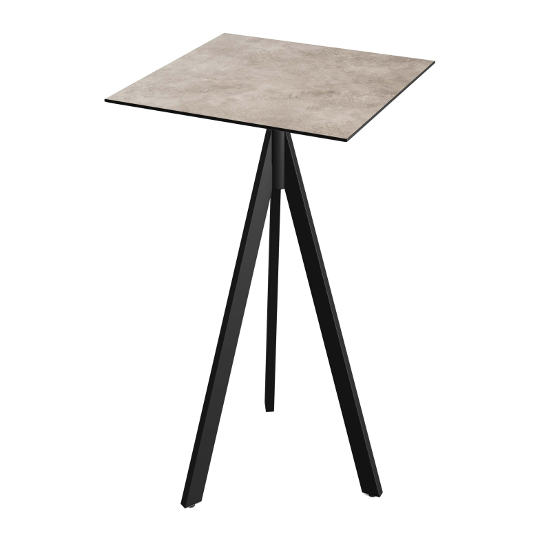 Infinity Tripod staantafel met zwart onderstel + HPL blad Moonstone 70x70 cm - Set van - VEBA - 140041377