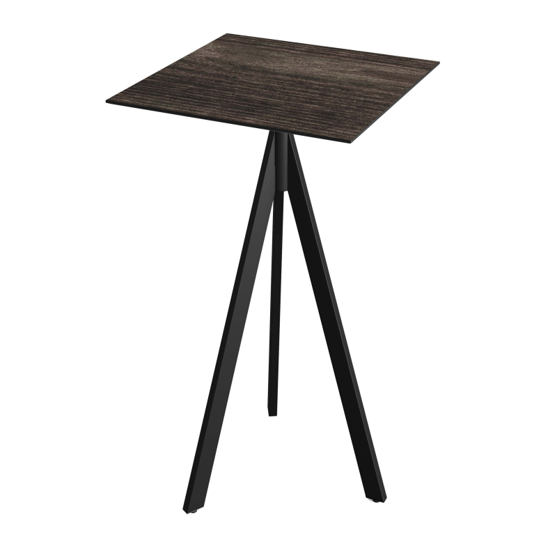 Infinity Tripod staantafel met zwart onderstel + HPL blad Riverwashed Wood 70x70 cm - Set van - VEBA - 140041477