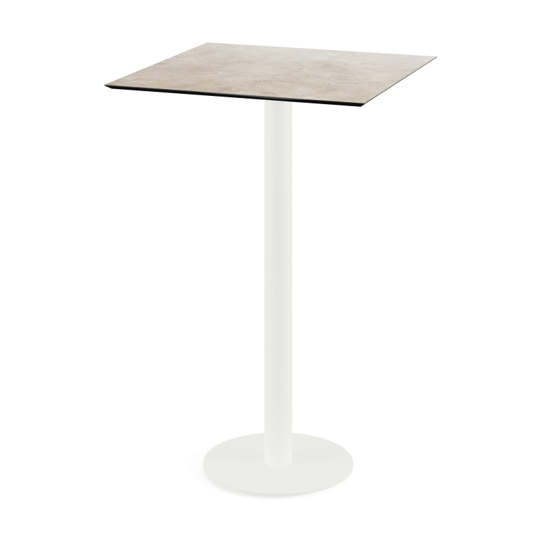 Urban statafel met wit onderstel + HPL blad Moonstone 70x70 cm - Set van - VEBA - 130051377