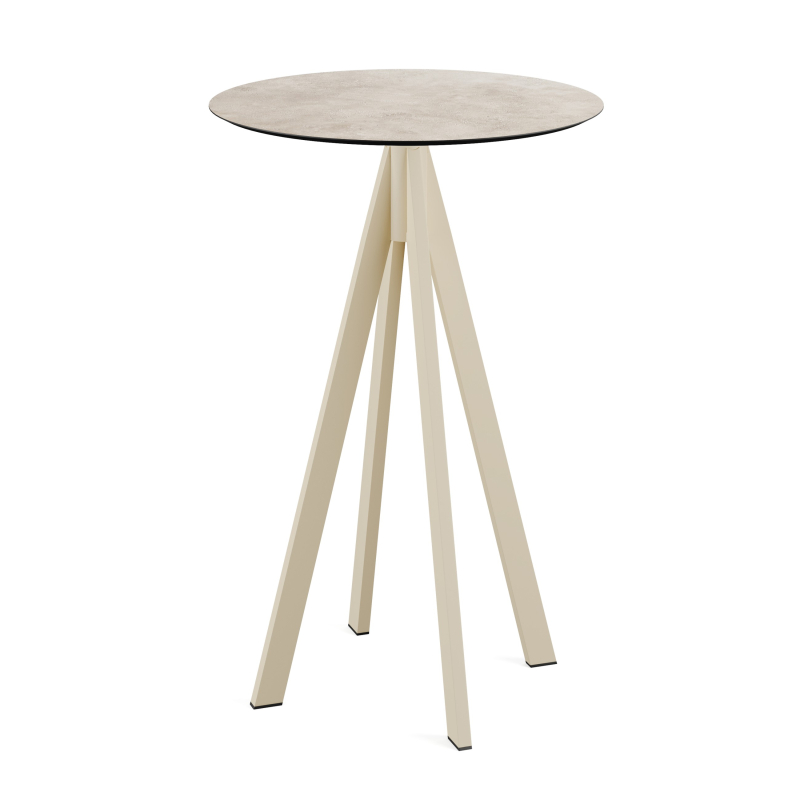 Infinity staantafel met zand onderstel + HPL blad Moonstone &Oslash;70 cm - Set van - VEBA - 120061370