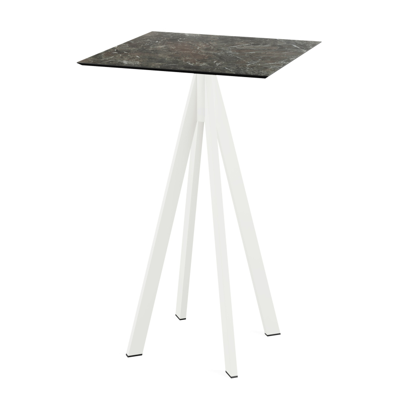 Infinity staande tafel met wit onderstel + HPL Galaxy Marble blad 70x70 cm - Set van - VEBA - 120051577