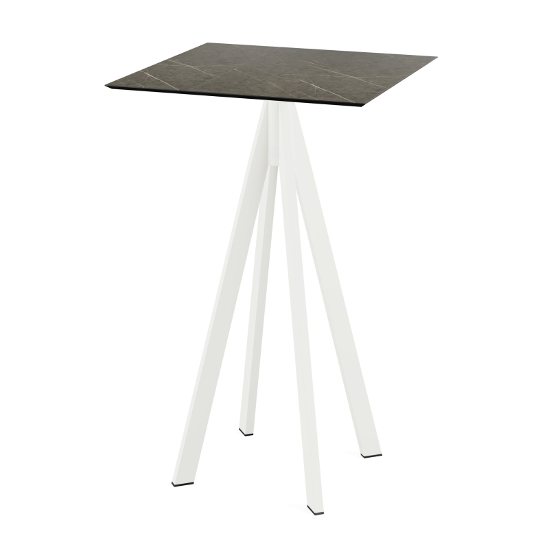 Infinity hogtafel met wit onderstel + HPL blad Midnight Marble 70x70 cm - Set van - VEBA - 120051677