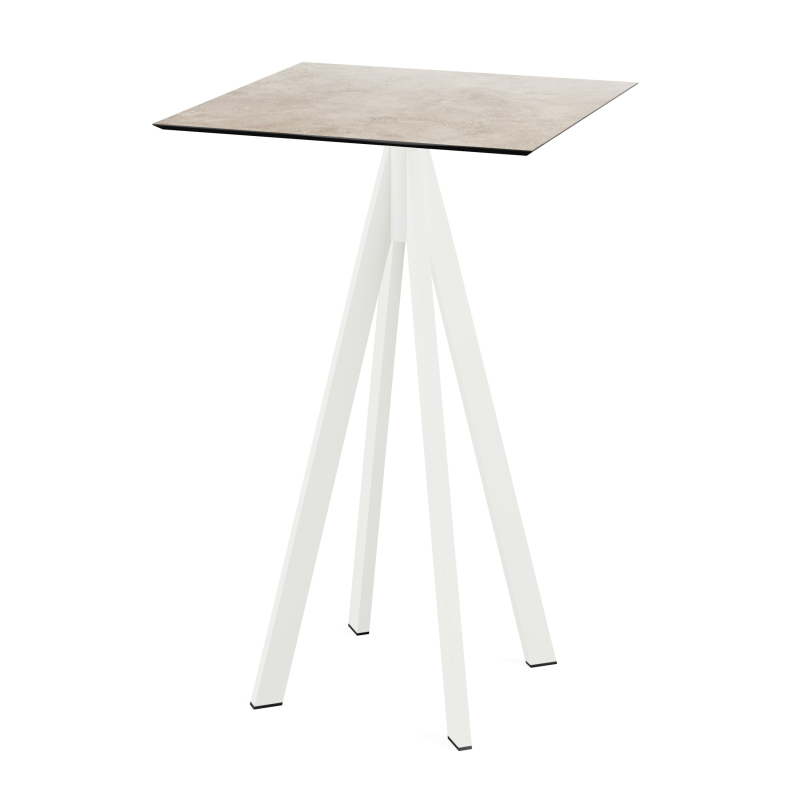 Infinity staantafel met wit onderstel + HPL Moonstone blad 70x70 cm - Set van - VEBA - 120051377