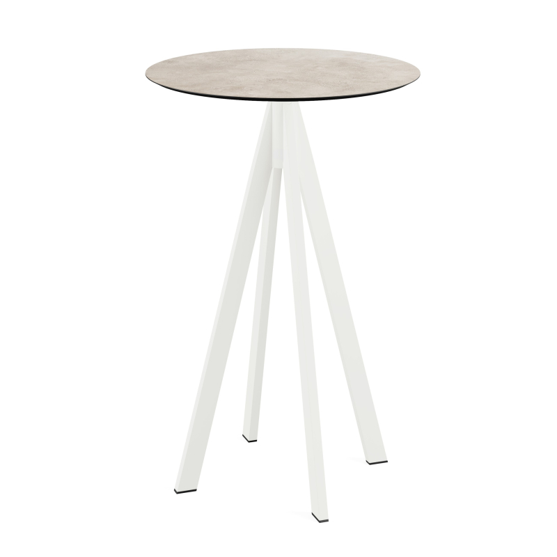 Infinity staantafel met wit onderstel + HPL blad Moonstone &Oslash;70 cm - Set van - VEBA - 120051370