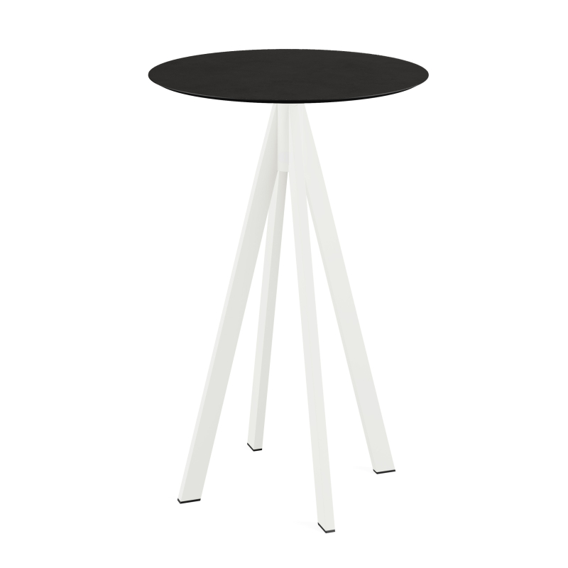 Infinity staartafel met witte onderkant + zwart HPL blad &Oslash; 70 cm - Set van - VEBA - 120051070