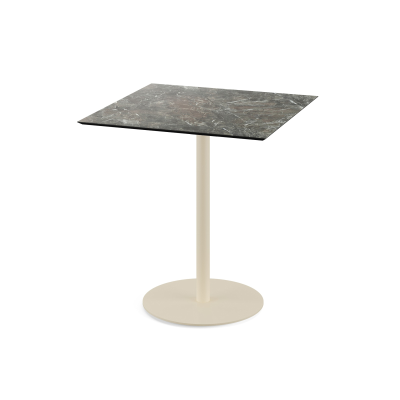 Urban bistrotafel met zandkleurig onderstel + HPL Galaxy Marble blad 70x70 cm - Set van - VEBA - 130031577