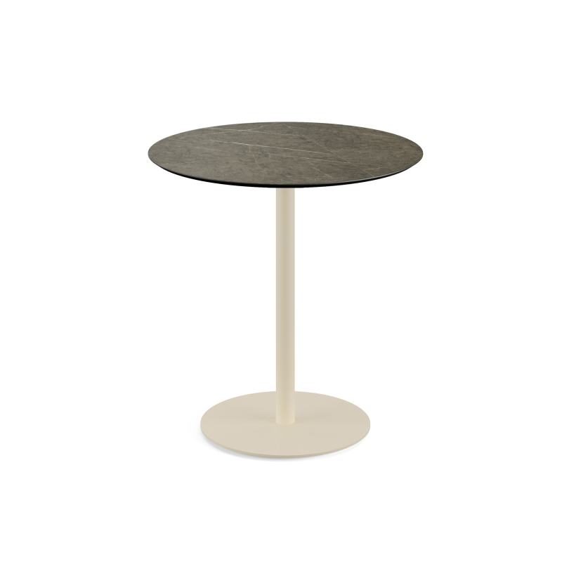 Urban tafelrestaurant met zandkleurig onderstel + HPL blad Midnight Marble &Oslash;70 cm - Set van - VEBA - 130031670