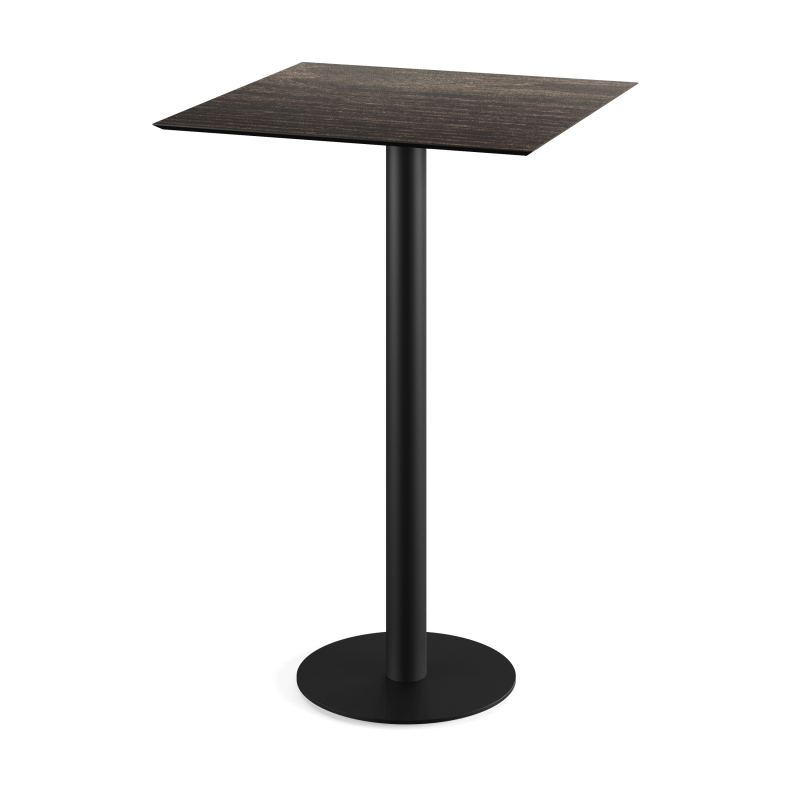 Urban staantafel met zwart onderstel + HPL blad Riverwashed Wood 70x70 cm - Set van - VEBA - 130041477