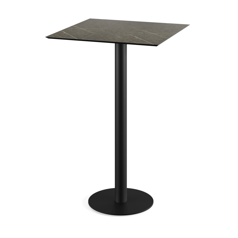 Urban staantafel met zwart onderstel + HPL blad Midnight Marble 70x70 cm - Set van - VEBA - 130041677