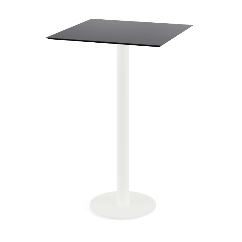 Urban staantafel met wit onderstel + HPL zwart blad 70x70 cm - Set van - VEBA - 130051077