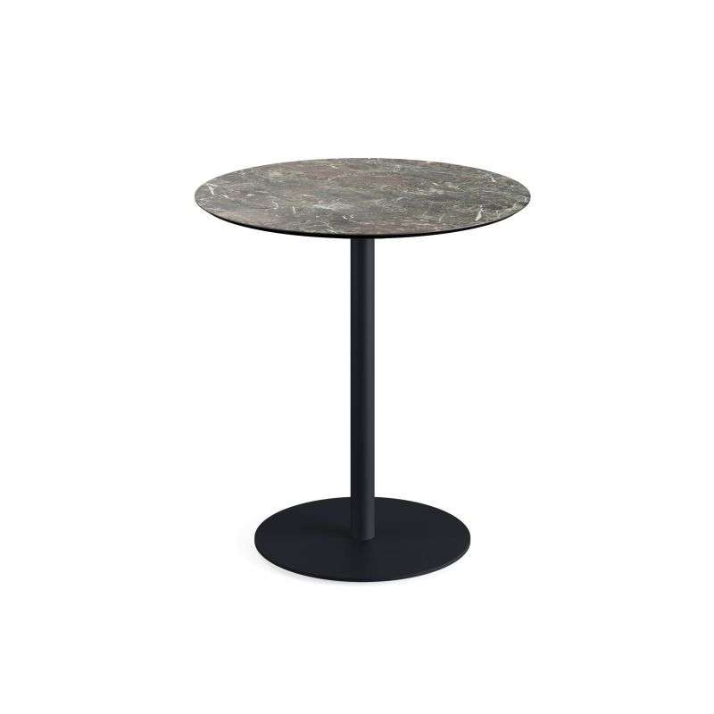 Urban bistrota​fel met zwart onderstel + HPL Galaxy Marble blad &Oslash;70 cm - Set van - VEBA - 130011570