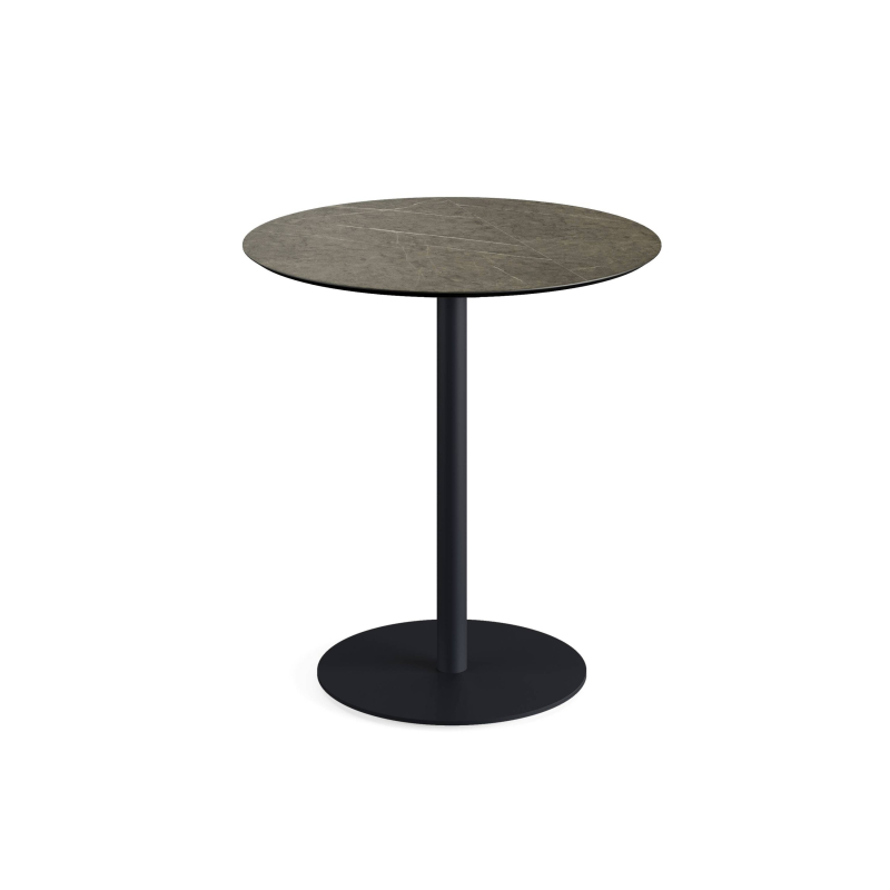 Urban tafelrestaurant met zwart onderstel + HPL blad Midnight Marble &Oslash;70 cm - Set van - VEBA - 130011670
