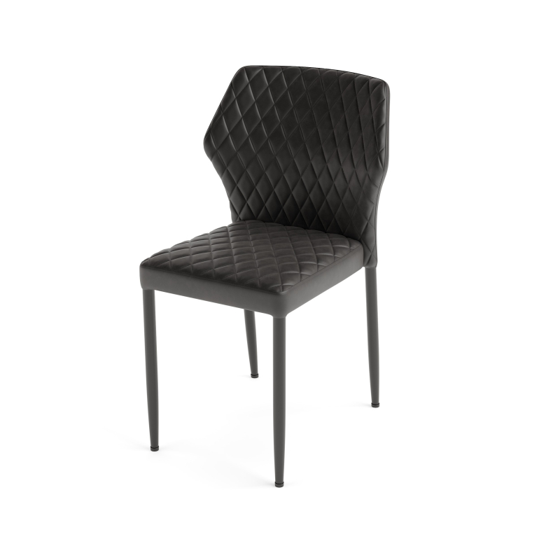 Louis stapelstoel, Zwart, bekleding kunstleer, brandwerend, 49x57,5x81,5cm (BxDxH), 52003 - Verpakking van - VEBA - 52003