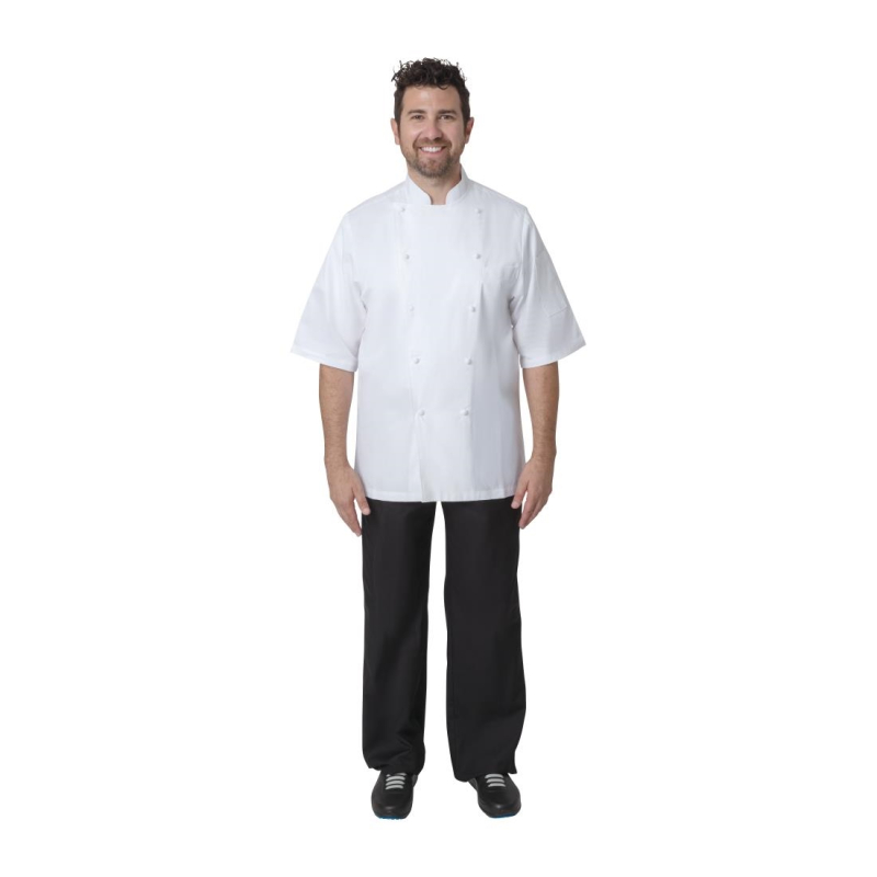 Veste de cuisine mixte Chef Works Executive Capri blanche EU56 - Gastronoble - A915-56