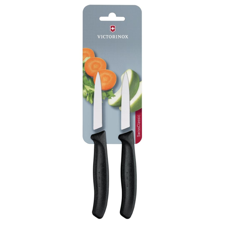 Victorinox puntmessen 8cm zwart (set van 2)