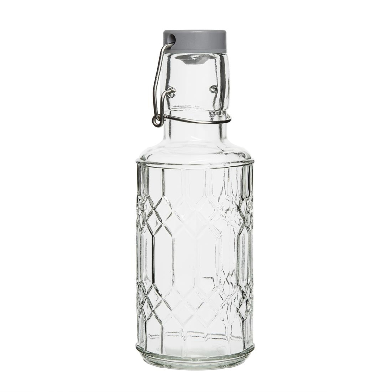 Bouteilles d'eau en verre avec bouchon Olympia Geo 380 ml (lot de 6)