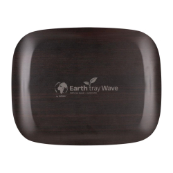 Plateau de service Roltex Wave 46x36cm bois fonc&eacute; vein&eacute;