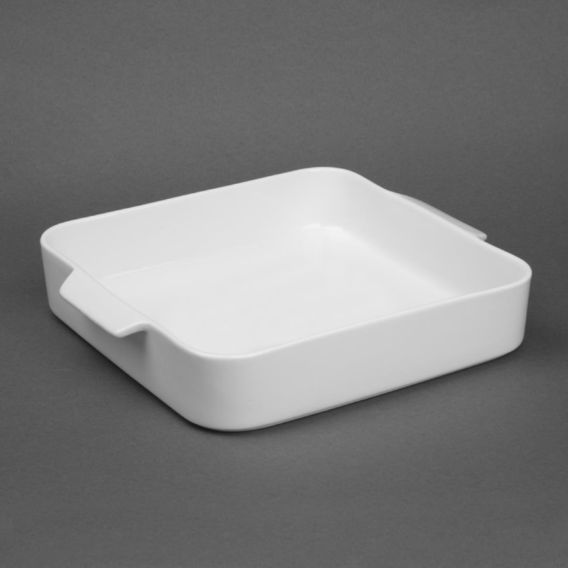 Vierkante ovenschalen met handvatten Olympia Whiteware 260x225x50mm (set van 2)
