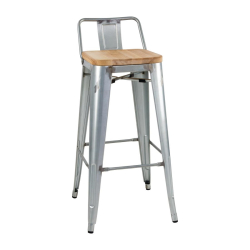 Bolero hoge bistro krukken met rugleuning en houten zitting&hellip;