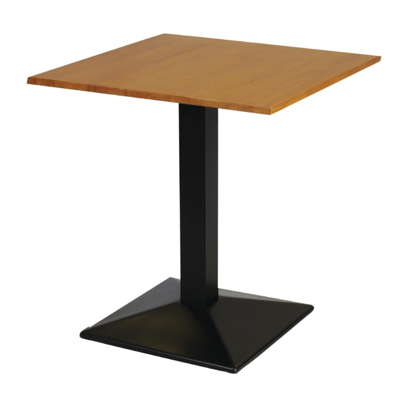 Vierkante tafel met metalen onderstel en licht eiken blad Turin 700 mm