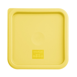 Couvercle moyen carr&eacute; pour bo&icirc;te alimentaire Hygiplas jaune