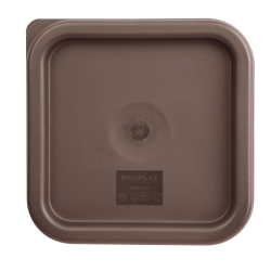 Petit couvercle carr&eacute; pour bo&icirc;te alimentaire Hygiplas marron