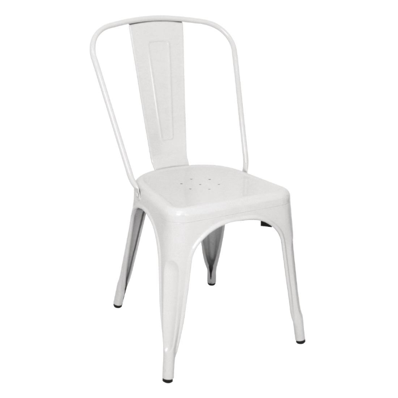 Wit stalen stoelen Bolero Bistro (set van 4)