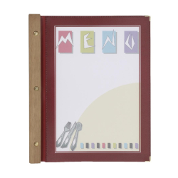 Menubeschermer hout Securit donkerrood A4