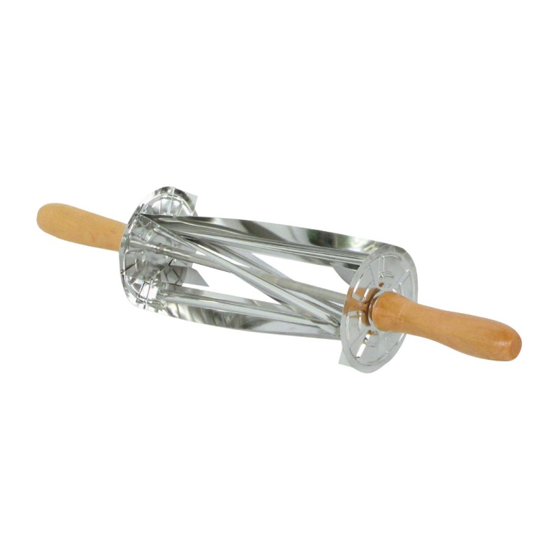 Rouleau &agrave; croissants en inox poign&eacute;e bois Gobel Louis Tellier 510x95x95mm