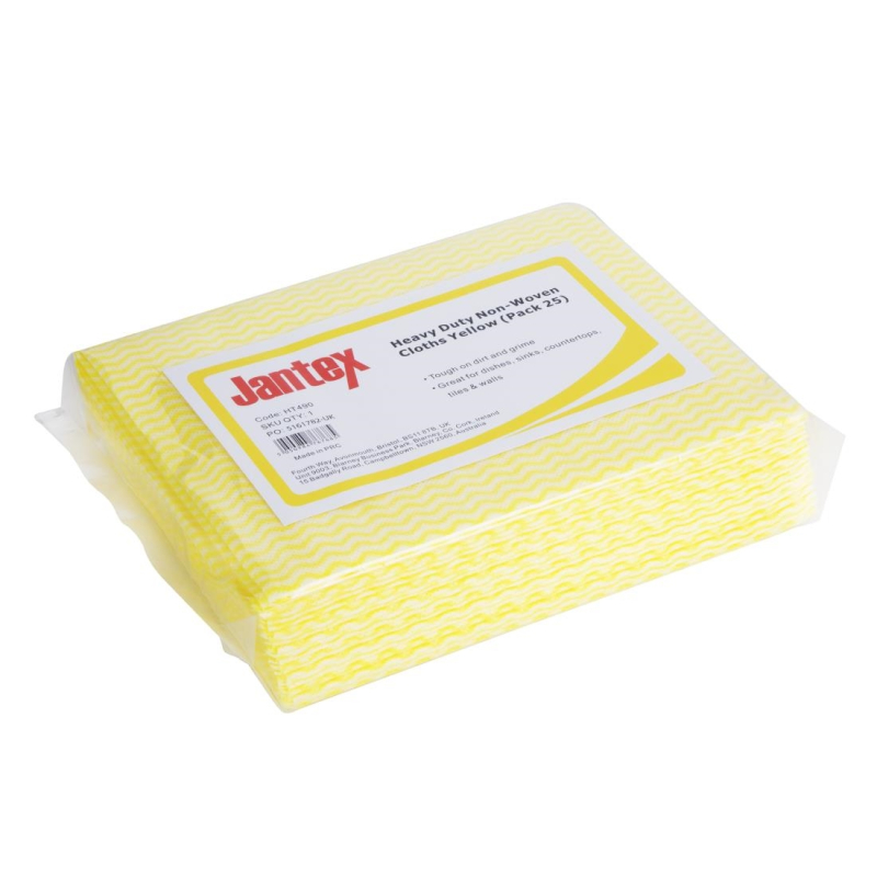 Jantex gele non-woven doeken extra sterk (pak van 25)