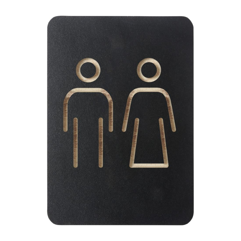 Zwart naamplaatje Europel man/vrouw