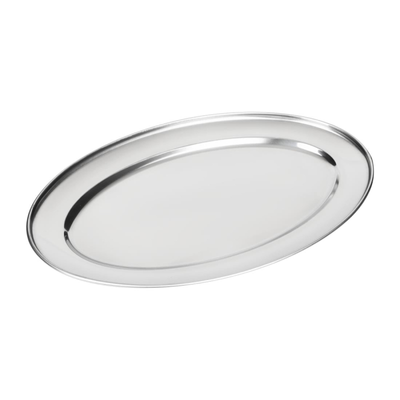Plat de service ovale en inox Olympia 220mm