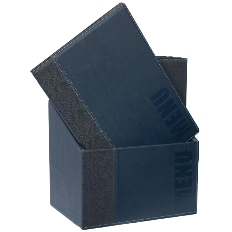 Set van 20 menukaarten beschermers Securit A4 blauw contemporary