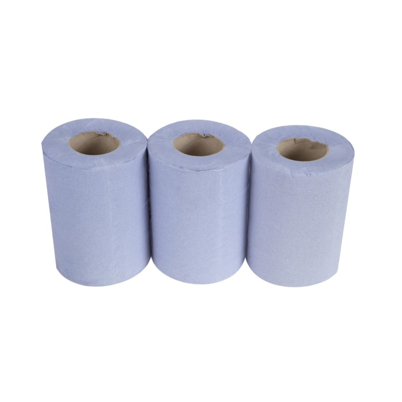 Mini bobines bleues &agrave; alimentation centrale 1 pli Jantex (lot de 12)