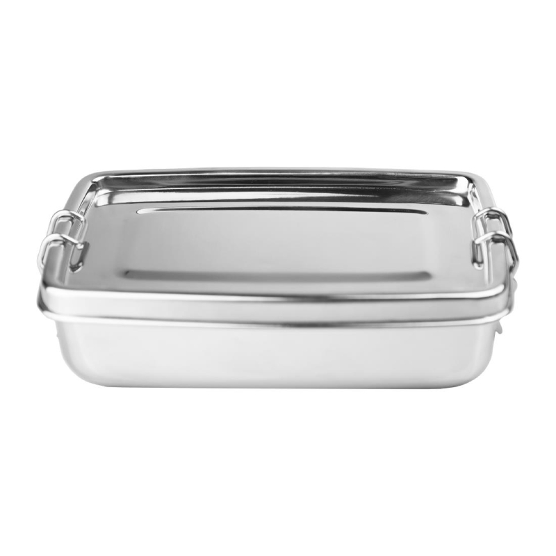 R&eacute;cipient r&eacute;utilisable en inox pour plats &agrave; emporter Fiesta 180x120mm