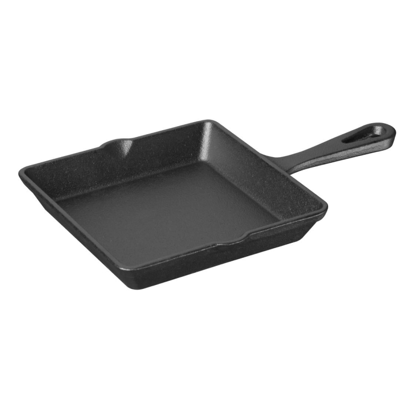 Plat carr&eacute; en fonte avec poign&eacute;e Olympia 155x225mm