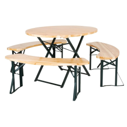 Brasserieset ronde tafel en banken Bolero 1670x460mm