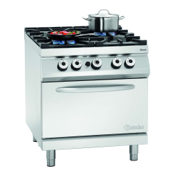 4-pits gasfornuis op 2/1 GN gasoven - Bartscher 900