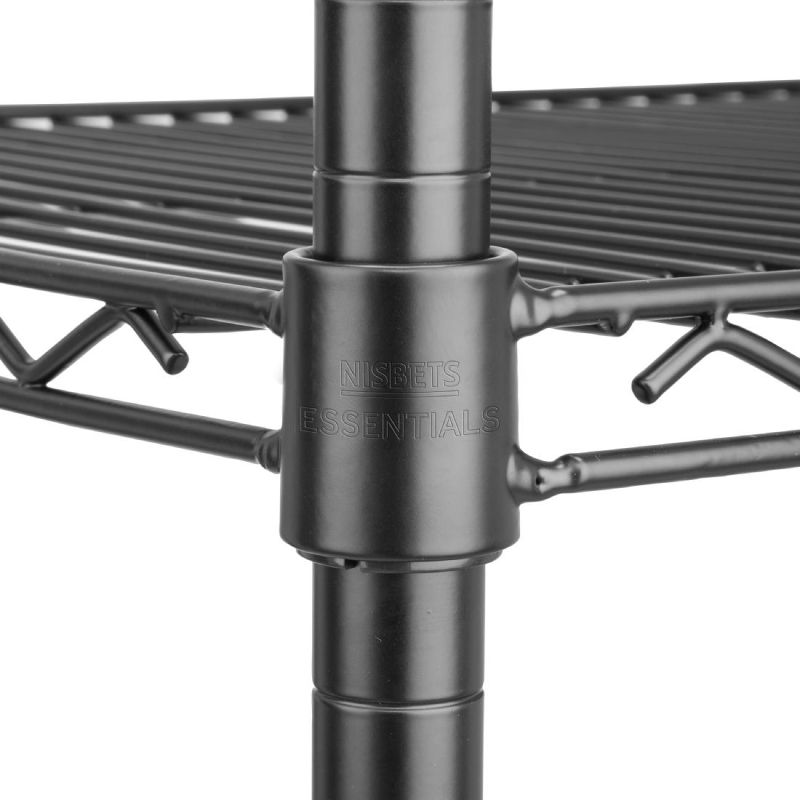 4-niveau opbergrek zwarte epoxycoating Nisbets Essentials 1830x1820x460mm - Gastronoble - JE363