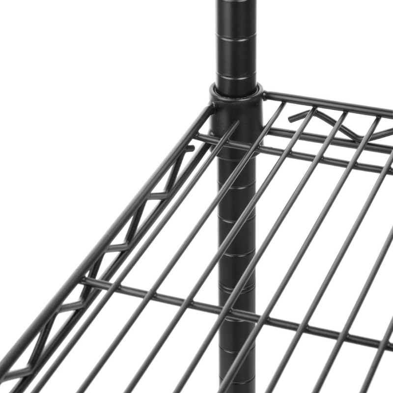 4-niveau opbergrek zwarte epoxycoating Nisbets Essentials 1830x1820x460mm - Gastronoble - JE363