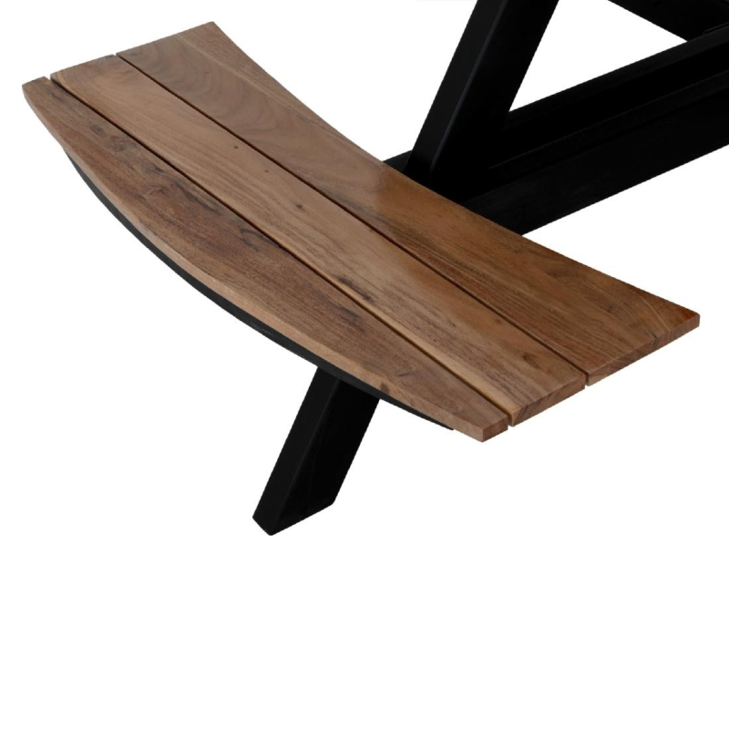 Ensemble picknicktafel rond Acacia met banken Bolero - Gastronoble - JE892