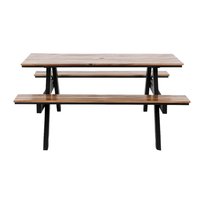 Ensemble picknickset rechthoekig Acacia met banken Bolero - Gastronoble - JE893